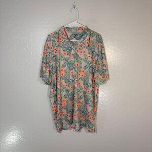 Chubbies Shirt Mens 2XL XXL Floral Hawaiian Button Up Short Sleeve Stretch Green